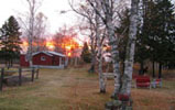 Lake Superior cabin at sunrise