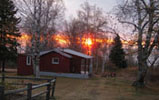 Lake Superior cabin at sunrise