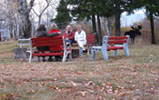 Guests enjoying the fire pit at j gregers inn