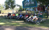 Bikers getting ready to leave for the Gitchi Gami State Bike Trail