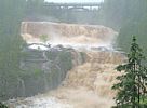 Rushing waterfalls at Gooseberry Falls
