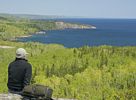 Hiker enjoying the North Shore Summer view